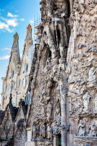 Low angle view of statues on building