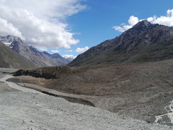 Idyllic shot of mountains against sky at lahaul and spiti district