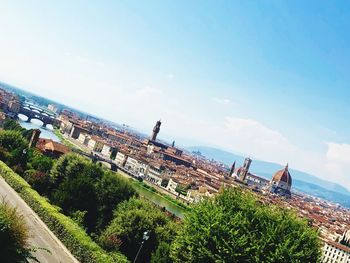 Panoramic shot of plants by sea against sky