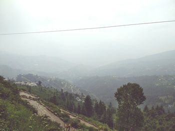 Scenic view of mountains against clear sky