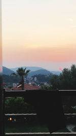 Scenic view of silhouette mountains against sky during sunset