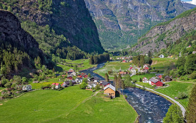 Scenic view of landscape against mountain