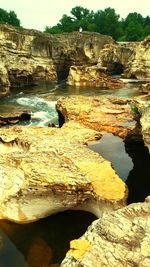 Rock formations on cliff