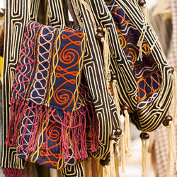 Close-up of multi colored for sale at market stall