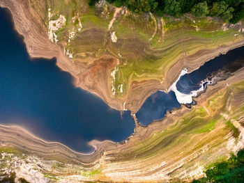 High angle view of land