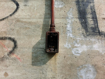 Abandoned fuse box on wall
