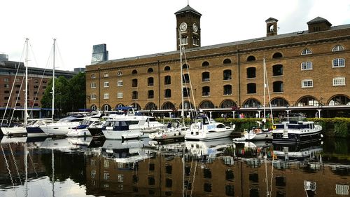 View of buildings in water