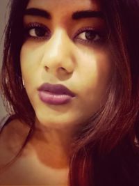 Close-up portrait of a beautiful young woman