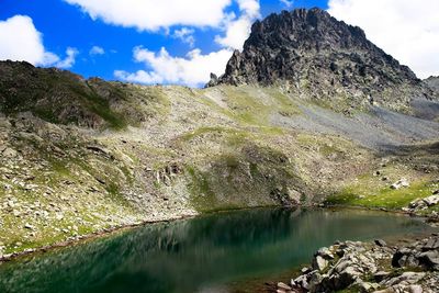 Scenic view of lake and mountains