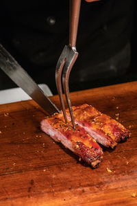 Close-up of food on table