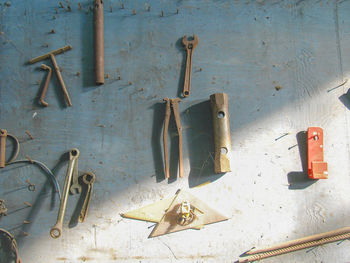 Work tools on wall