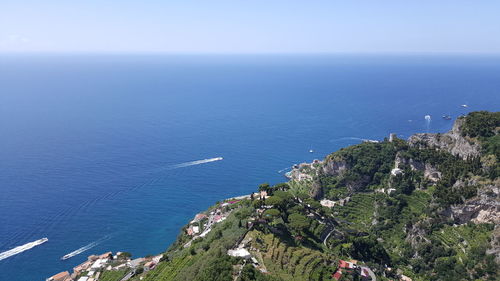 High angle view of sea against sky