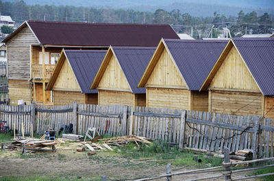 Row of houses on building