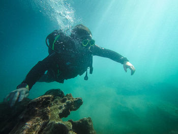 Scuba diving in sea