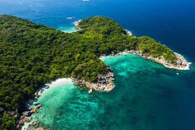 High angle view of island in sea