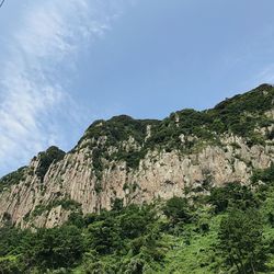 Low angle view of mountain against sky
