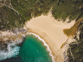 High angle view of beach