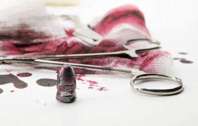 Close-up of shoes on table