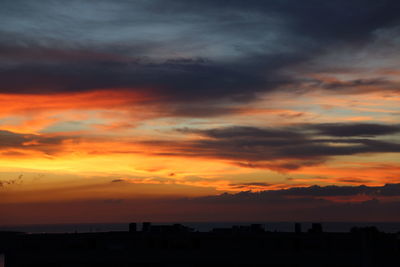 Scenic view of sea at sunset