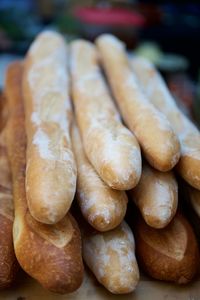 Close-up of breads on table