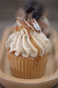 Close-up of cupcakes on plate