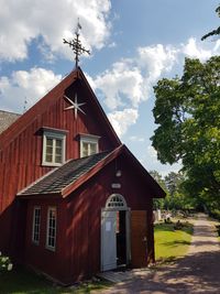 Church with cloudy sky