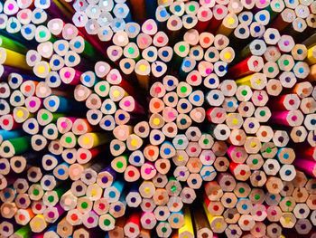 Full frame shot of colorful pencils