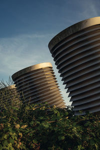 Low angle view of modern building against sky