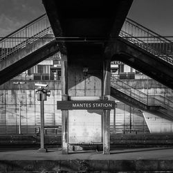 View of train platform in city