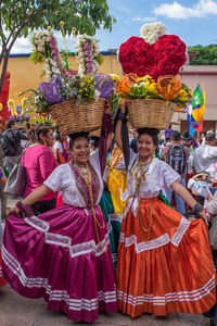 Group of people in traditional clothing during festival