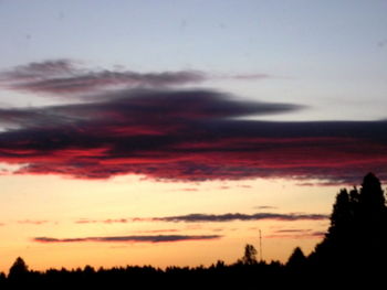 Scenic view of cloudy sky at sunset