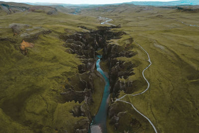 Aerial view of land