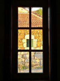 Trees seen through window