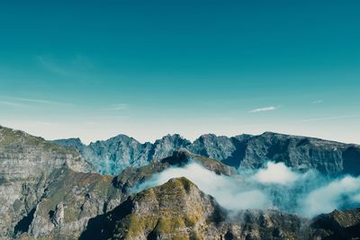 Panoramic view of mountains against sky