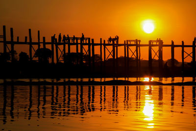 Bridge u-bein teak is the longest. amarapura, myanmar burma