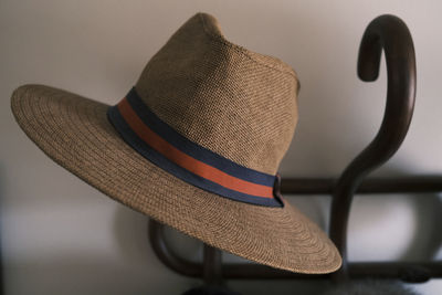 Hat hanging on a rack