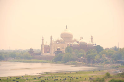 View of temple against clear sky