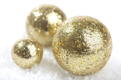 Close-up of crystal ball on white background