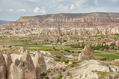 Scenic view of landscape against cloudy sky