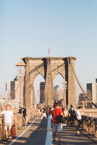 People on suspension bridge