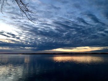 Scenic view of sea against sky at sunset