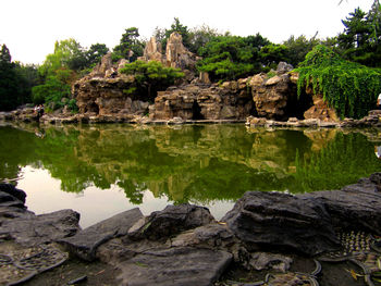 Rock formations in sea