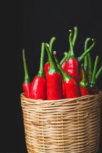 Close-up of strawberries in basket