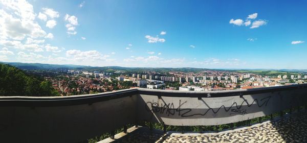 High angle view of cityscape against sky