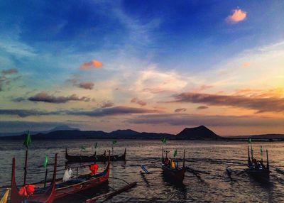 Scenic view of sea at sunset