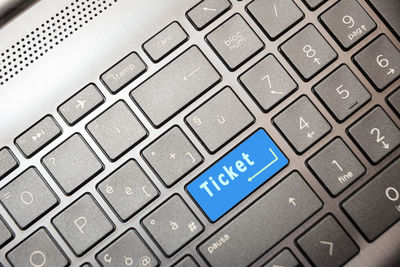 High angle view of computer keyboard