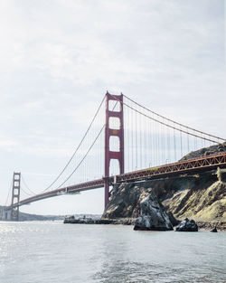 Suspension bridge over sea