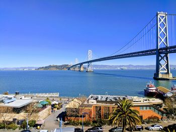 Suspension bridge over sea