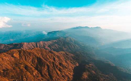 Scenic view of mountains against sky