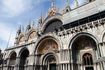 Low angle view of historical building against sky